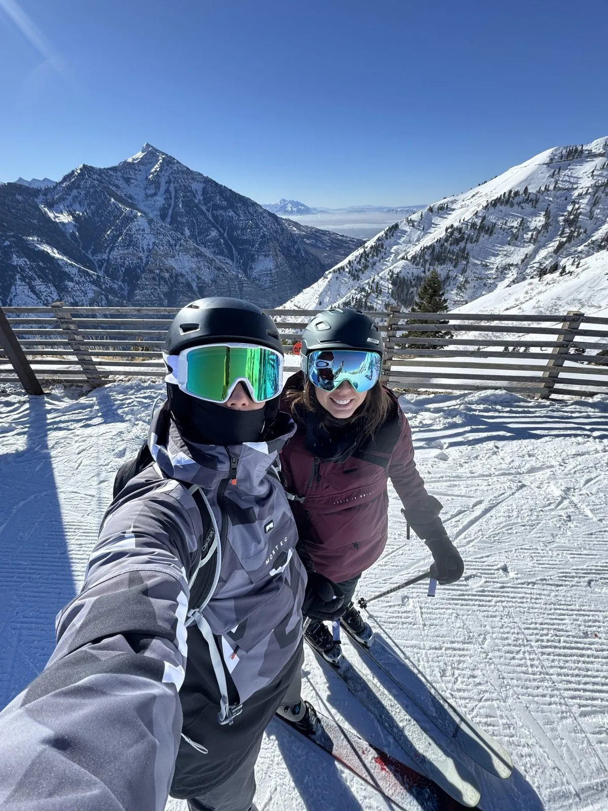 Andy and his wife skiing in the mountains